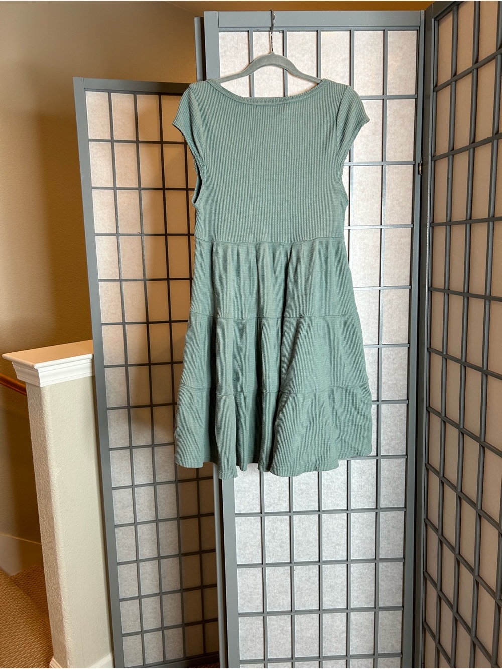 Urban Outfitters Sage Green Tiered Knit Dress - Picture 4 of 4